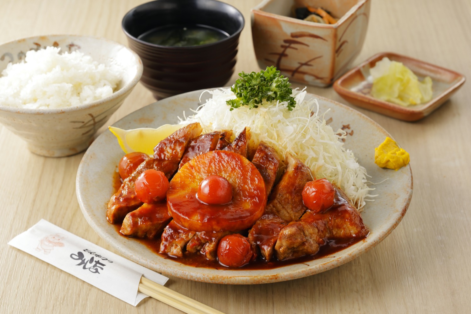 ポークチャップ定食